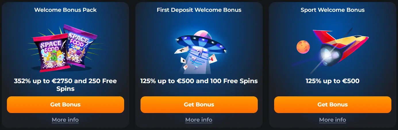 CosmicSlot Casino welcome package
